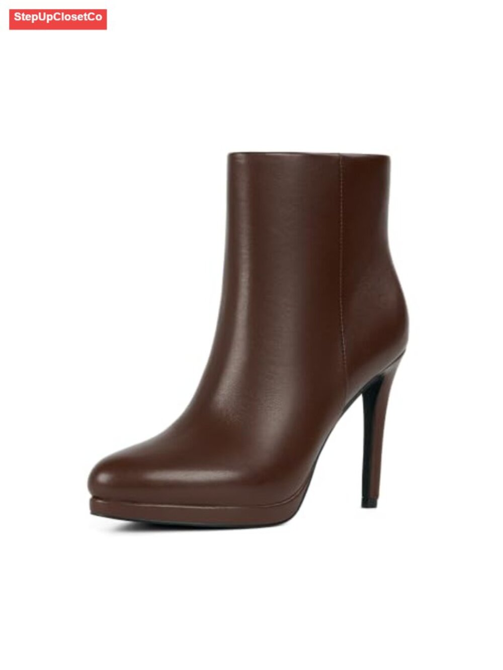 Women's Ankle Boots, Stiletto Heel, Platform Booties with Zipper